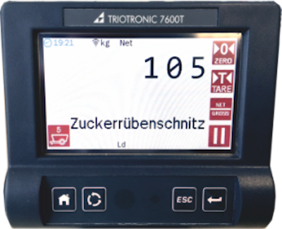 [Translate to Español:] Cab Control app, cabine trekker, tractor, bediening weegsysteem, applicatie, smartphone